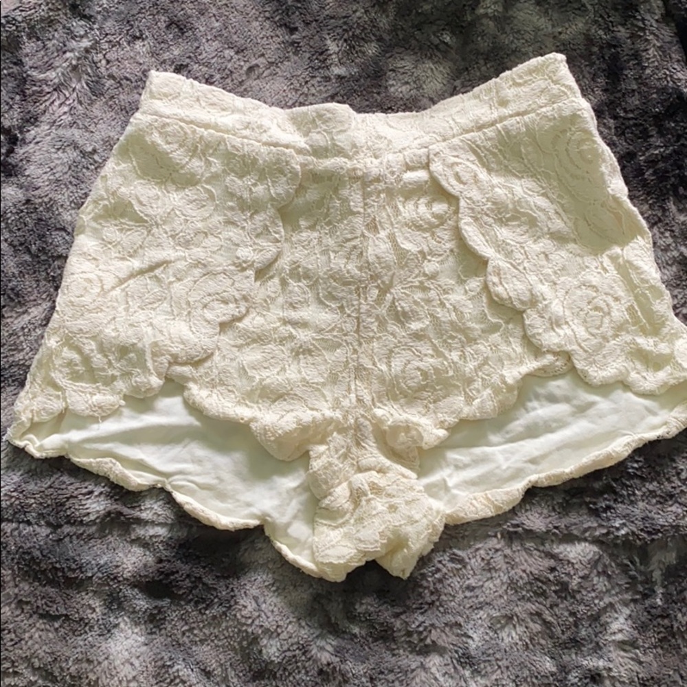 High rise lace shorts